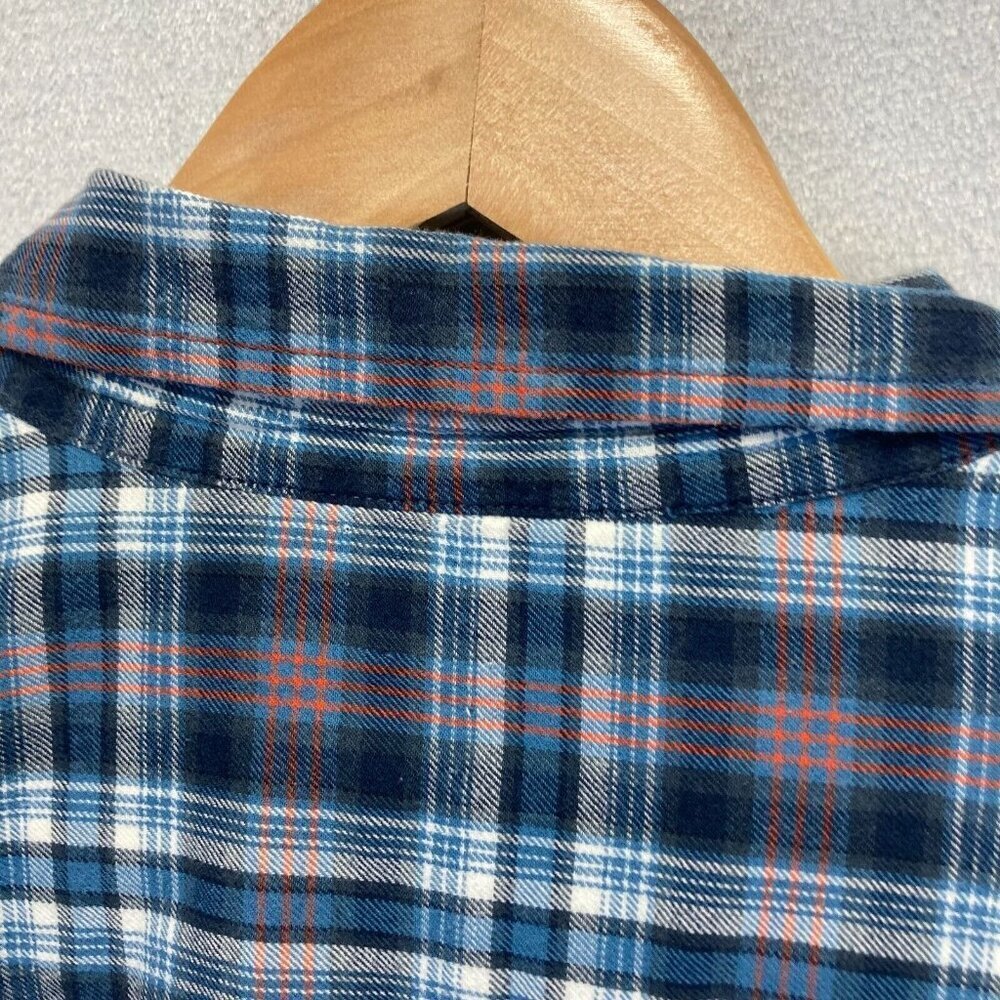 Horny Toad Mixologist Flannel Button Up Shirt Womens Size Medium M Blue Plaid‎ - Picture 13 of 14